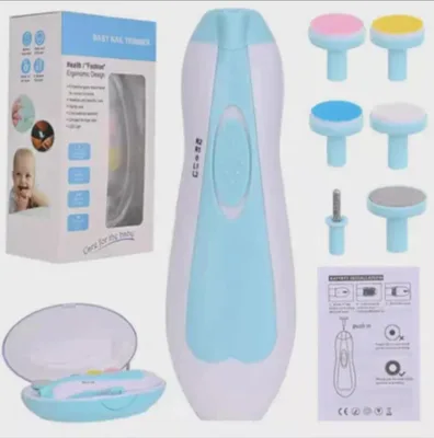 Electric Baby Nail Trimmer - Safe & Gentle Nail File Clipper with LED Light & 6 Grinding Heads